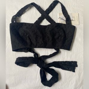 MILLY • Gigi Tie Back Top • NWT • Black • P